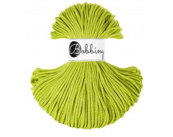 Dopamine Lime Bobbiny Premium 5mm Braided Cord, Crochet, Macrame Cord 100m/108yds