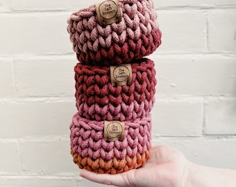 Tutti Frutti Tiny Crochet Basket Kit, Crochet Basket Kit, Crochet Kit, Craft Kit