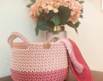 Two Tone Crochet Basket Kit, Crochet Basket Kit, Crochet Kit, Craft Kit