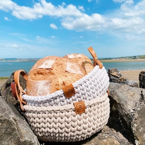 Crochet Bread Basket, Handmade Basket, Crocheted Basket, Storage Basket, Crochet Storage, Crochet Home Decor, Storage Baskets