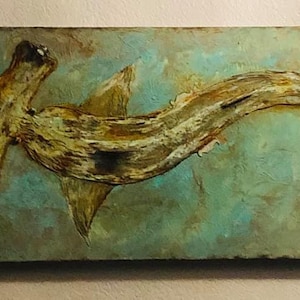 3D hammerhead shark original painting
