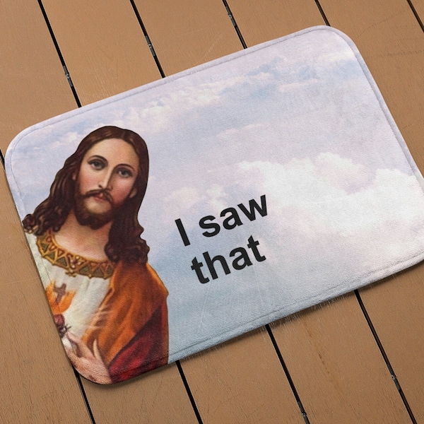 Jesus I Saw That Bath Mat - Meme Badezimmer Dekor, Lustiges Wohndekor Geschenk, Humor Badezimmer Teppich, College Dorm Badezimmer Dekor