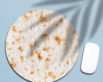 Tortilla Mouse Pad - Funny Mousepads, Funny Coworker Gift, Meme Desk Mat, Funny Gaming Mouse pad, Round Photo Mouse Mat, Unique Accessories