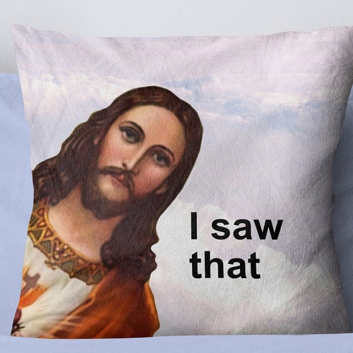 Jesus Meme Throw Pillow Funny Cushion Cover Insert Etsy