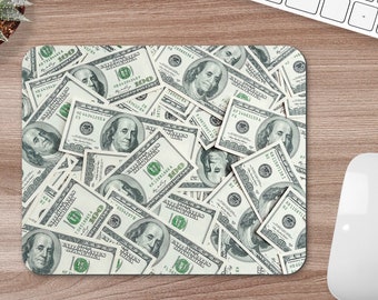 Money Mouse Pad - Funny Gaming Mousepad, 9x8" Green Desk Pad, Funny Photo Mouse Mat, Funny Office Desk Decor, Funny Laptop Accessories
