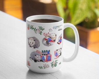 Possums and Beer 15oz Mug - Funny Alcohol Meme Coffee Mug, Large Coffee cup, Funny Coffee Mugs for Women, Best friend sister gift