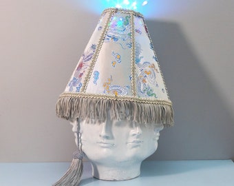 Iridescent Pastel LED Lampshade Hat - Light Blue Holo Festival Hat, Funny Costume Hat with Sound Activated Party Lights, Unique Rave Outfit