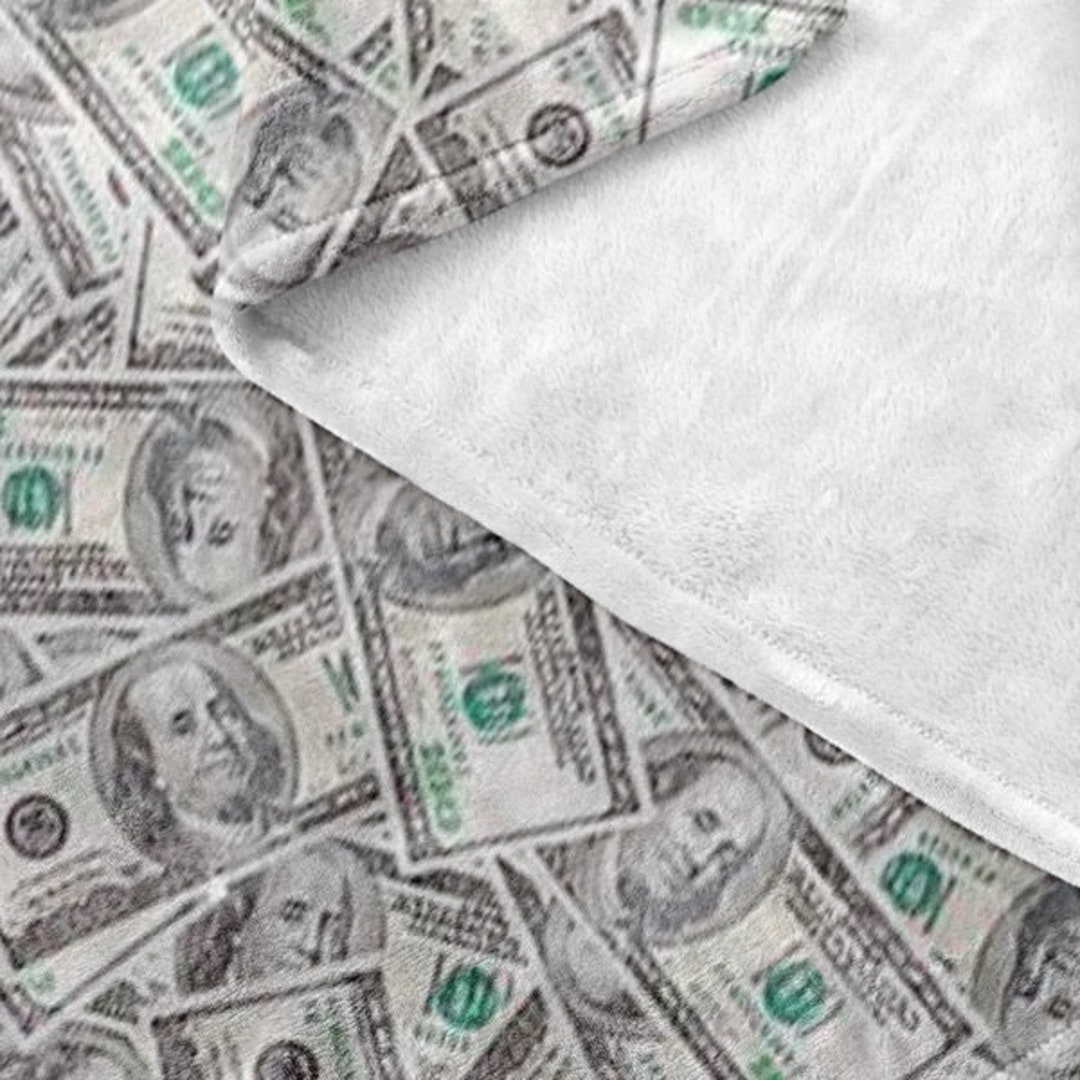 Money Fleece Blanket Funny Meme Throw Blankets, Funny Home Decor, Dorm
