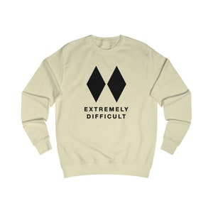 Extremely Difficult Sweatshirt Ski Meme Pullover for Men, Women Funny Unisex Double Black Diamond Skier/Snowboarder Gift zdjęcie 6