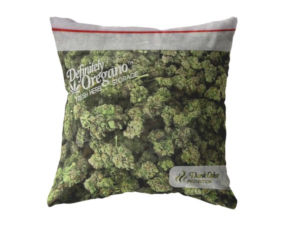 Bag of Weed Throw Pillow / Pillowcase - Funny Stoner Gift - 420 Gifts for Weed Lover - 16x16, 18x18, 20x20, 26x26