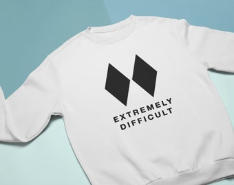 Extrem schwieriges Sweatshirt - Ski Meme Pullover für Männer, Frauen - Lustiger Unisex Double Black Diamond Skier/Snowboarder Geschenk