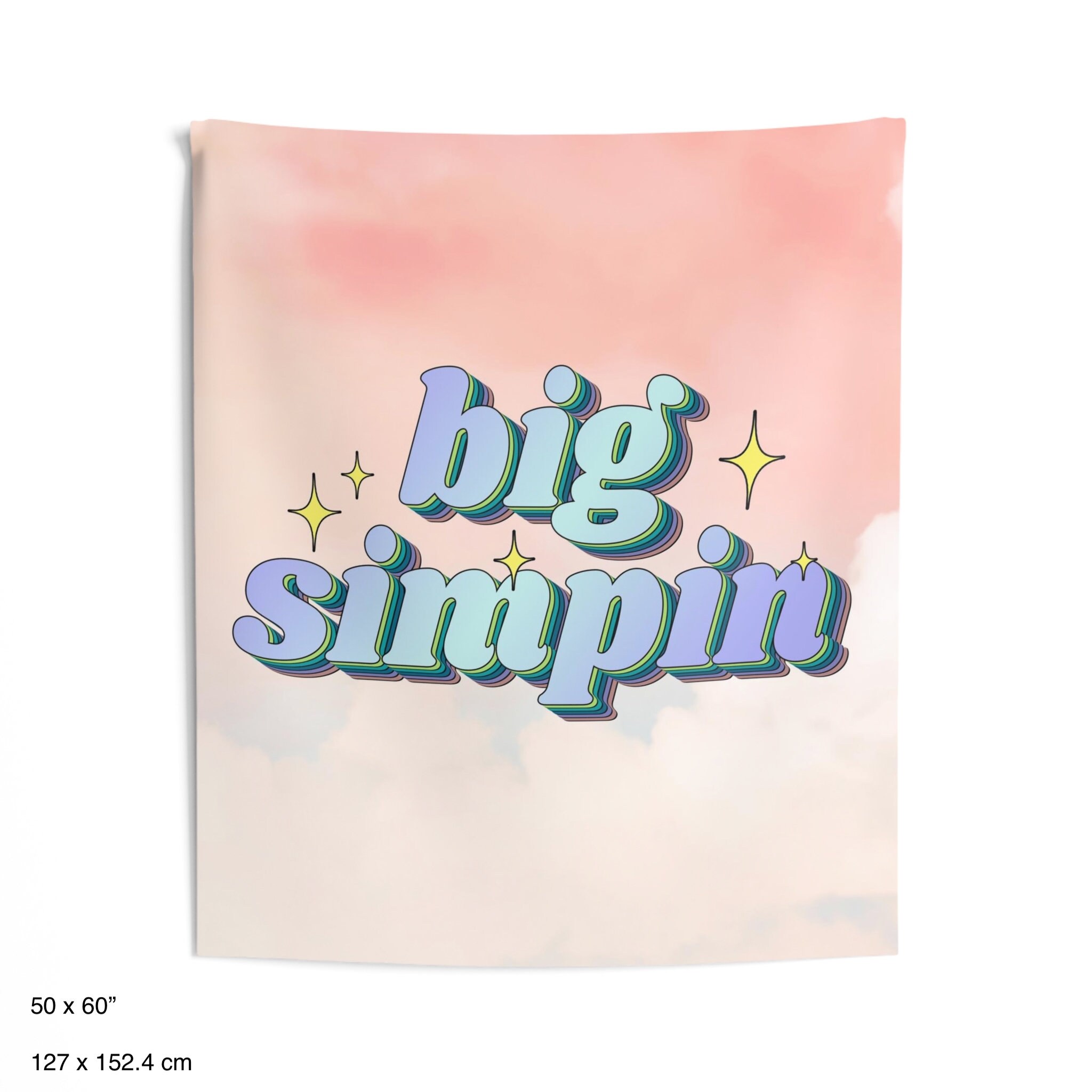 Big Simpin Tapestry - Funny Saying Wall Hanging for College Dorm, Simp ...
