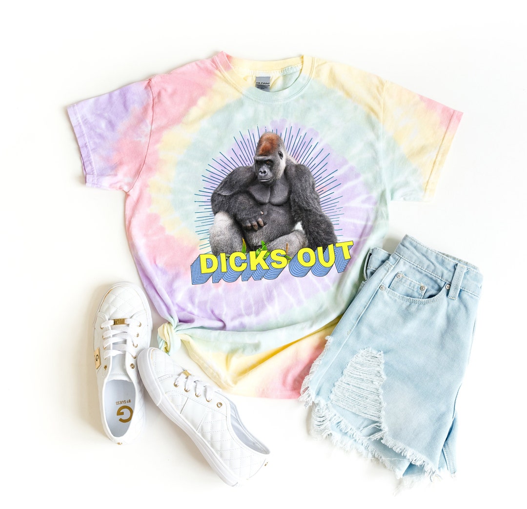 Dicks Out for Harambe Tie Dye Shirt Gorilla Meme Graphic Tee