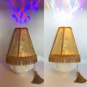 Gold LED Lampshade Hat Funny Costume Hat with Sound Activated Party Lights, Unique Festival Outfit Accessory, Rave Hat image 6