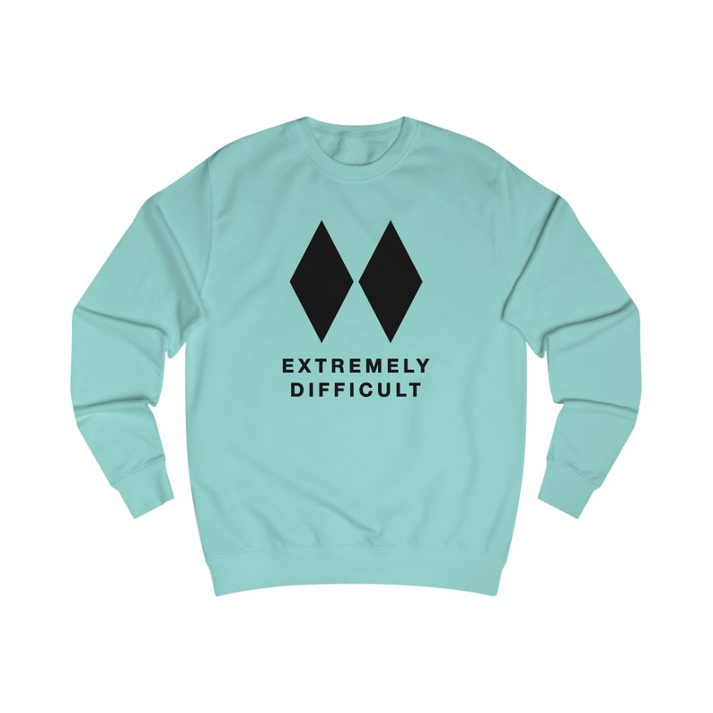 Extremely Difficult Sweatshirt Ski Meme Pullover for Men, Women Funny Unisex Double Black Diamond Skier/Snowboarder Gift zdjęcie 8