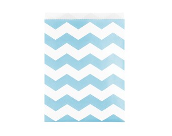 Blue Chevron Treat Bags