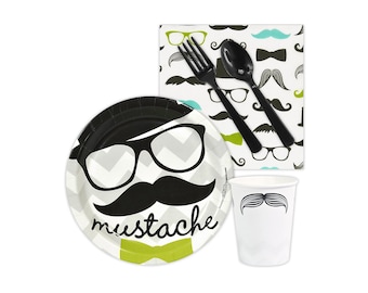 8 Guest Mustache Party Pack