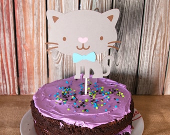 Cat Cake Topper, Kitty Cat Cake Topper, Baby Shower, Birthday, Baby Boy, Baby Girl, Kitty Cake Topper, Handmade, Gender Reveal, Party Time