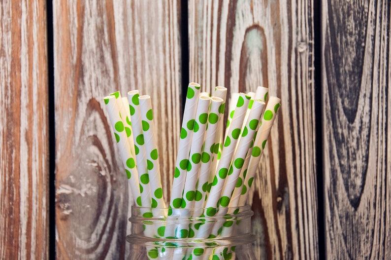 Straws Green Rugby Stripes Solid Metallic Silver Birthday Silver Stripes Snake House Paper Straw Mix Green Polka Dots Baby Shower