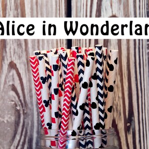 Alice in Wonderland Paper Straw Mix image 1