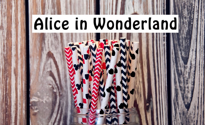 Alice in Wonderland Paper Straw Mix image 1