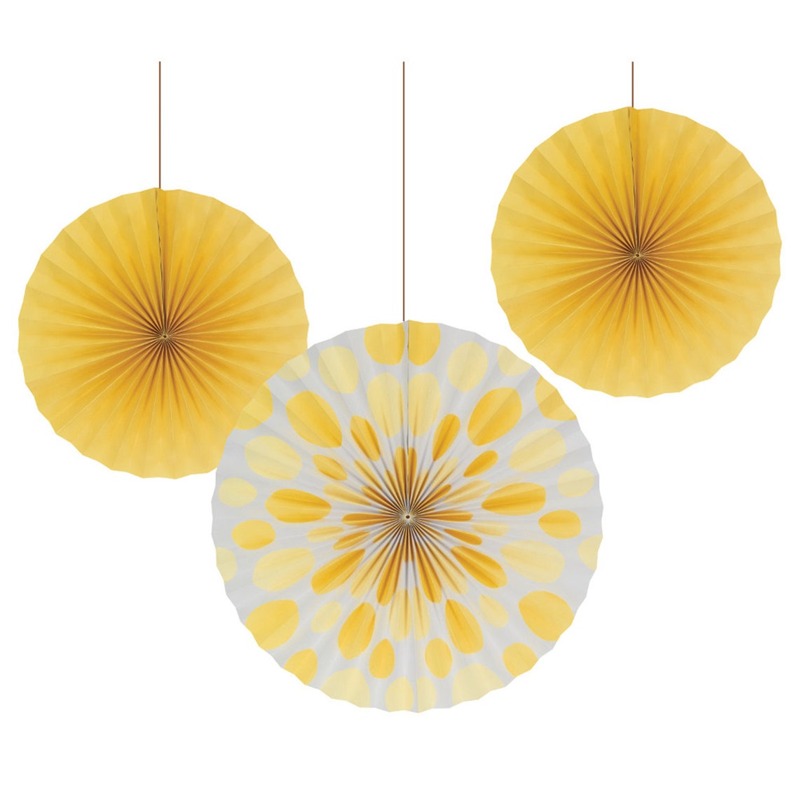 Yellow Paper Fans Etsy