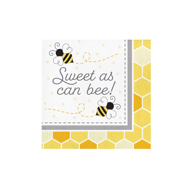 Bumblebee Baby Sweet As Can Bee Lunch Napkins Bee Baby Shower Decoration