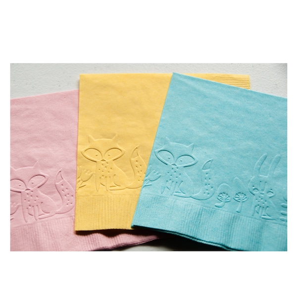 Woodland Creatures Embossed Cake Napkins