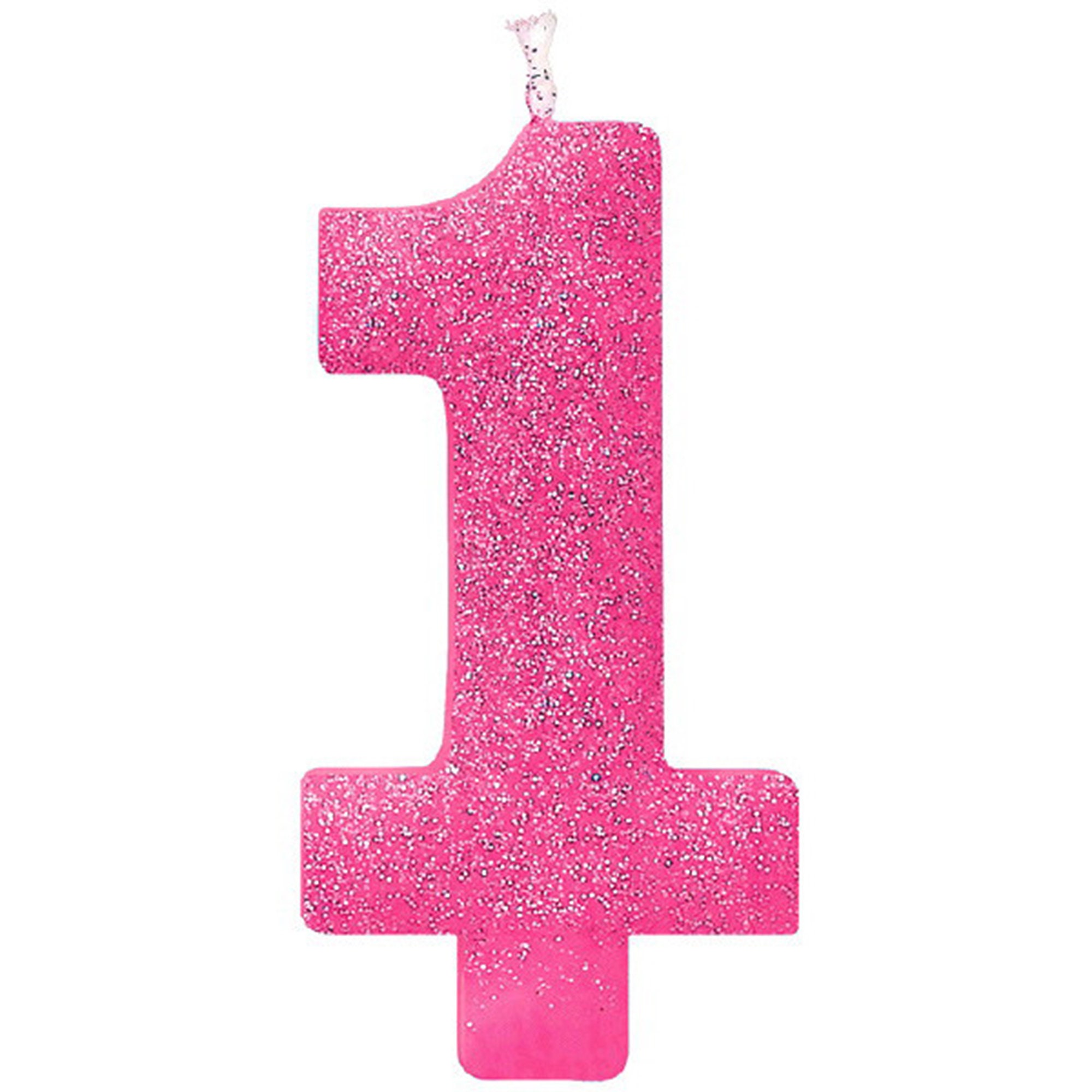 Pink Glitter Number 1 Candle - Etsy