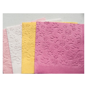 Paw Print Embossed Cake Napkins