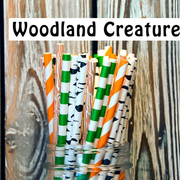 Woodland Creature Paper Straw Mix