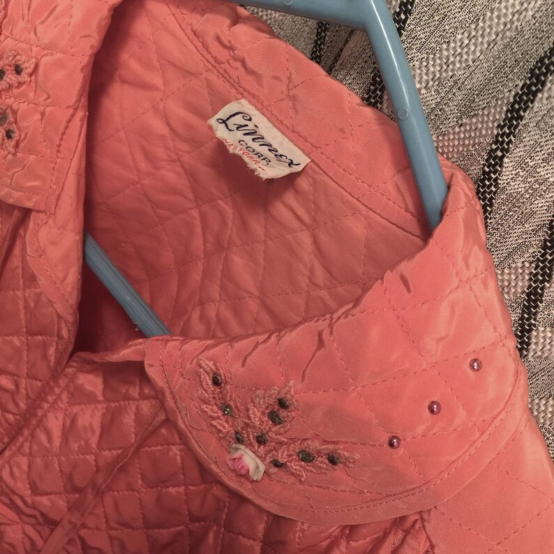 Salmon Pink Women's Small LINNEX Corp NY Coat Jacket With Pocket VINTAGE