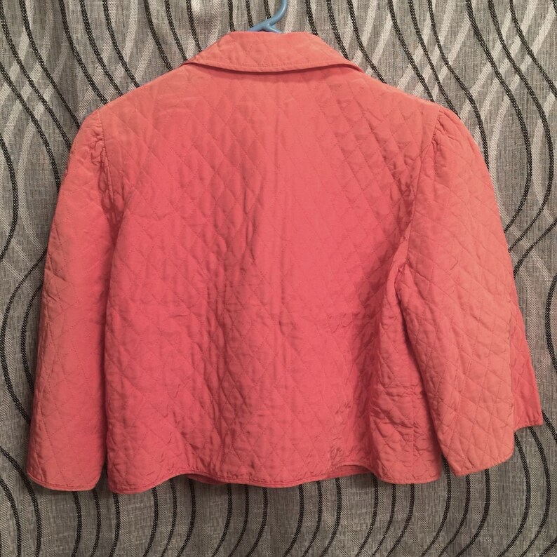 Salmon Pink Women s Small LINNEX Corp NY Coat Jacket With Pocket VINTAGE