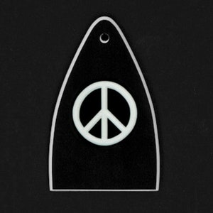 Guitar Parts - Engraved Etched - Truss Rod Cover - Options Fit: Gibson Epiphone Jackson Ibanez - PEACE SIGN