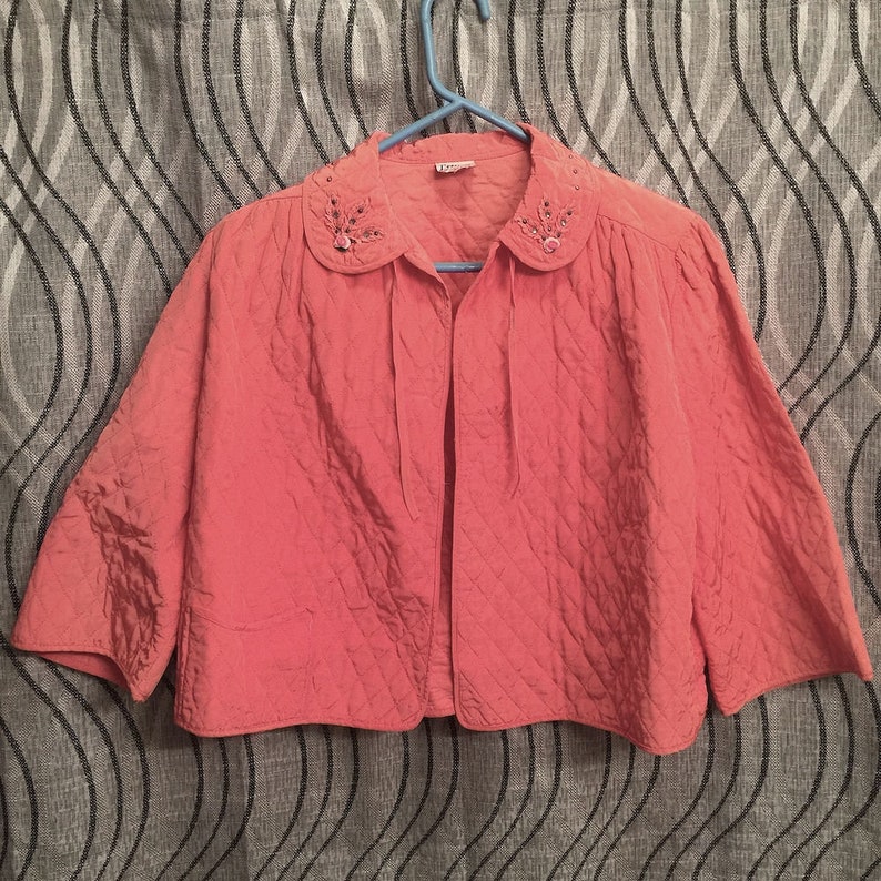 Salmon Pink Women s Small LINNEX Corp NY Coat Jacket With Pocket VINTAGE