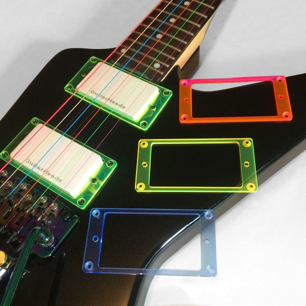 Guitar Part - PICKUP RING Mounting Trim Flat Bezel - HUMBUCKER - Fluorescent Glow - Blue Green Red Yellow