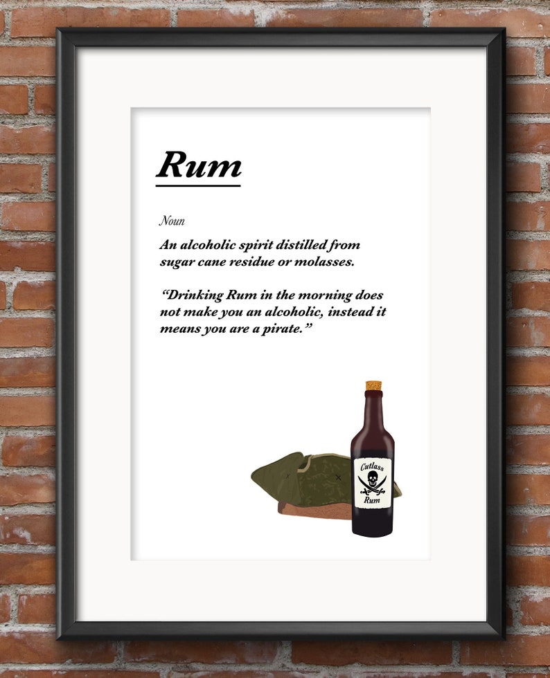 Rum Definition & Quote Humorous Print Etsy UK