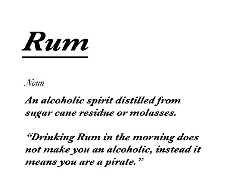 Rum Definition & Quote Humorous Print Etsy UK