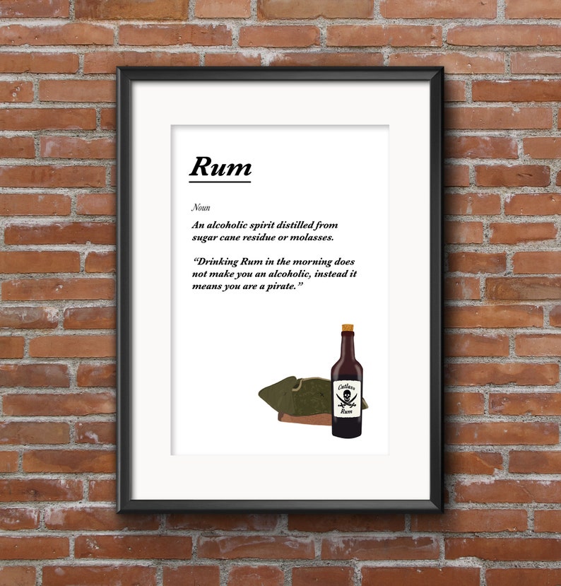 Rum Definition & Quote Humorous Print Etsy UK