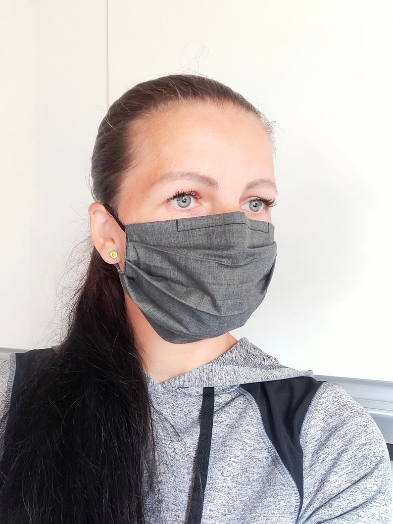 Face Mask with nose wire support and hole for another Etsy