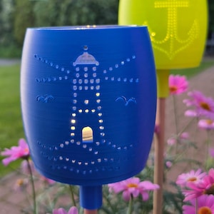 3D Druck Datei, gewerbliche Lizenz, Windlicht " Motiv Leuchtturm" 2 in 1, Gartenstecker, Laterne, Sommer Deko, Gartenparty