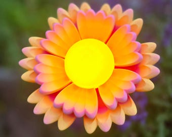 3D printing file, private license, 3D flower &quot;GEBBI&quot; STL file, garden decoration pool pond balcony, LED insert, exclusive design, 3mf