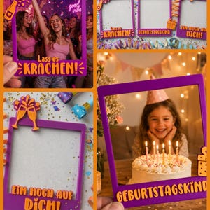3D printable effect frame set "Birthday Moments 1" | STL & 3MF file, private use + mini commercial license up to 25 pieces