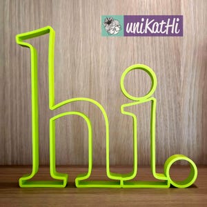 3D print file, "hi." STL, 3mf, home, decoration, welcome, 3D printing, private use including mini commercial license image 1
