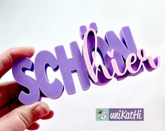 3D print file, lettering "beautiful here" STL, 3mf, home, decoration, living, 3D printing, statement, private incl. mini commercial license