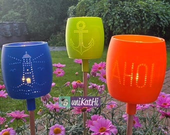 3D-printbestand, bundel van 3, lantaarnmotief "Anker, vuurtoren, hoi" 2-in-1, 3mf, tuinpaal, privégebruik incl. mini-commerciële licentie