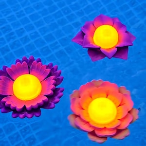 3D-utskriftsfil, 3D-blomma "GEBBI" STL-fil, trädgårdsdekoration för pool, balkong, LED-insats, exklusiv design, privat bruk inklusive mini-kommersiell licens bild 6