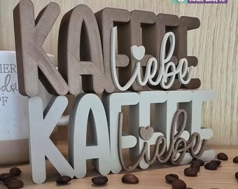3D print file, lettering "Coffee Love" STL, 3mf, home, decoration, living, 3D printing
