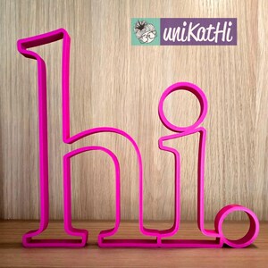3D print file, "hi." STL, 3mf, home, decoration, welcome, 3D printing, private use including mini commercial license image 4