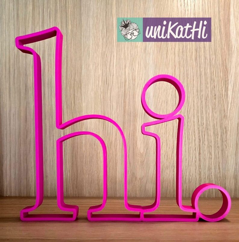 3D print file, "hi." STL, 3mf, home, decoration, welcome, 3D printing, private use including mini commercial license image 4